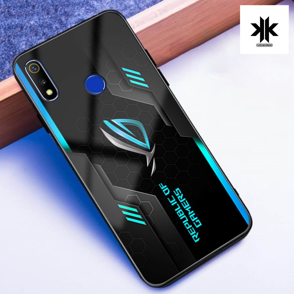 KK62 Softcase Glitter สําหรับ REALME 3 / 3 PRO Case Premium Camera Protector Softcase Glass Kaca Tok