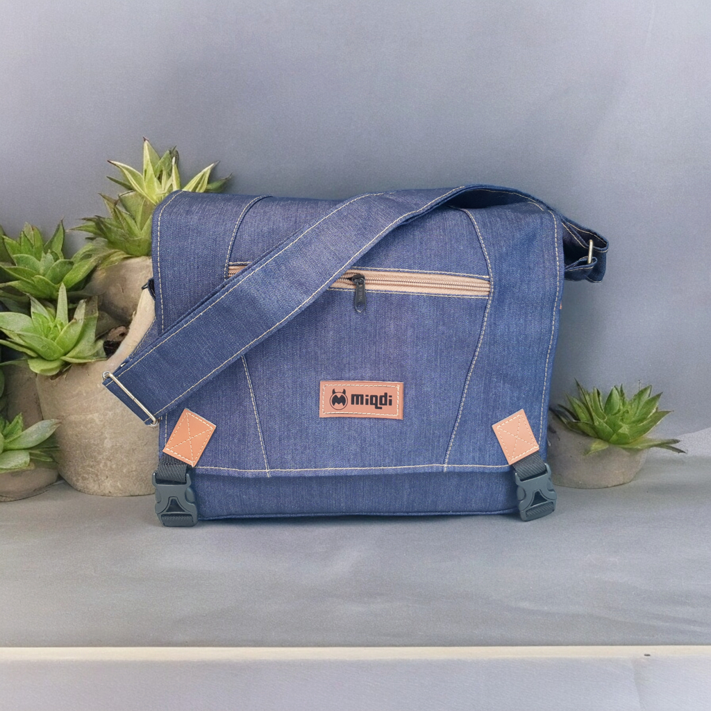 Miqdi Canvas Bag Denim Jeans Sling Bag Messenger Bag College Bag School Bag