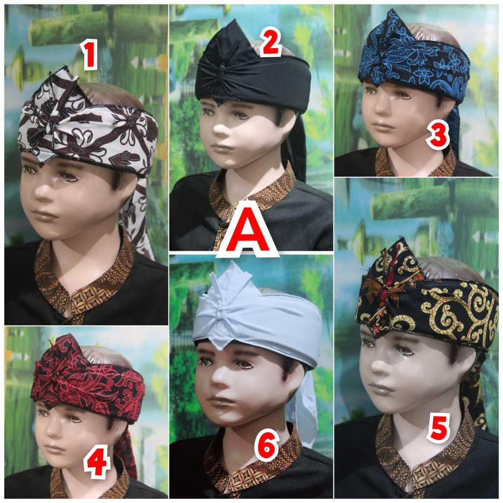KATUN ที่คาดผมผ้าฝ้ายผ้าบาติกสําหรับเด็ก Sundainese แบบดั้งเดิมแบบมีรู min 0rder 10 ชิ้น (GS 016)