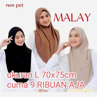 HIJAB SPORT NONPED UKURAN L 70X75CM JILBAB ZAYDA MALAY INSTAN TERMURAH