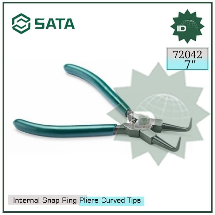 TANG 72042 GERMAN สไตล์ INTERNAL SNAP RING PLIERS CURVED 7" SATA