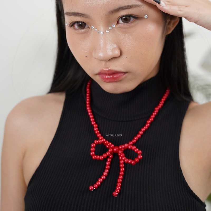 พร้อมความรัก สร้อยคอลูกปัด Y2K | สร้อยคอลูกปัดสุนทรียศาสตร์ Y2k