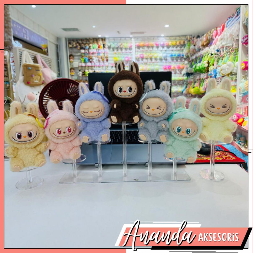 LIKE ORIGINALLY Labubu The Monster Doll Key Chain Exiting Macaron Face