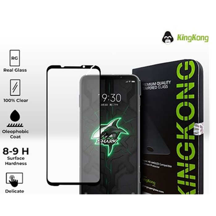 Kingkong - กระจกนิรภัยกาวเต็ม Xiaomi Black Shark 1, Black Shark 2, Black Shark 3, Black Shark 3 Pro