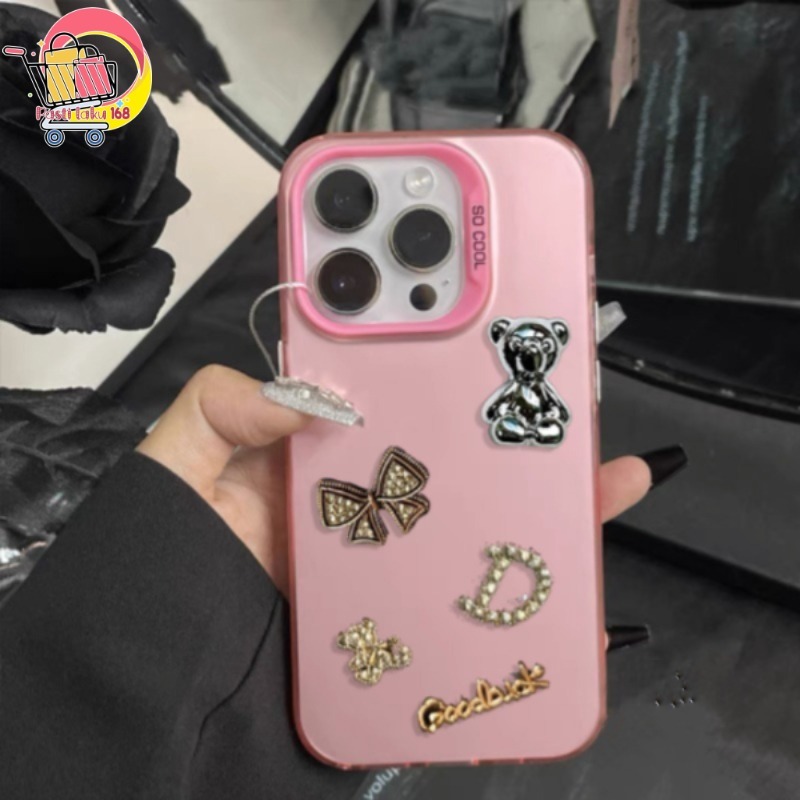 GC131 Premium Matte Hard case ปลอก Hp Goodluck หมี Bowknot สําหรับ Vivo Y35 Y91 Y91C V30 Y36 Y30 V27