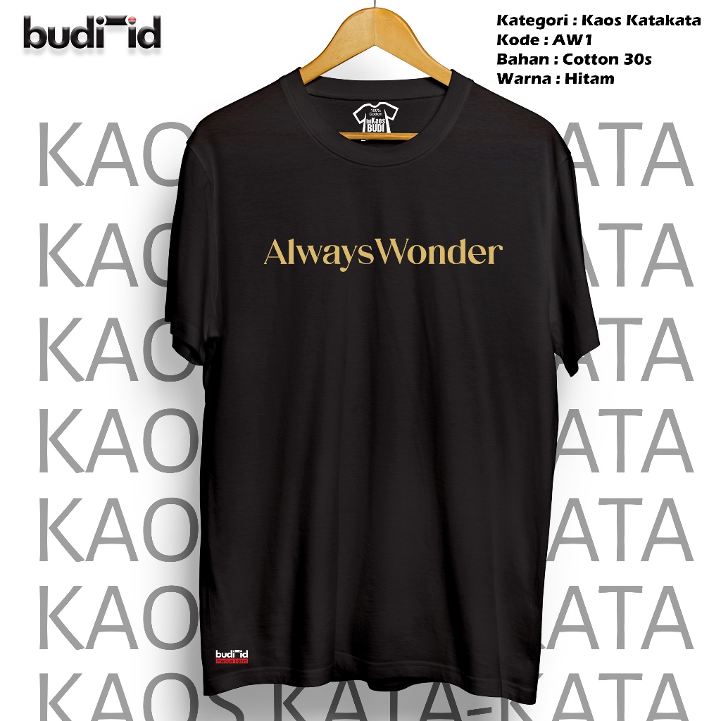 เสื้อยืด KATUN Always Wonder Words, เสื้อ Cool Distro, ผ้าฝ้ายเย็น, ผู้ชายและผู้หญิง