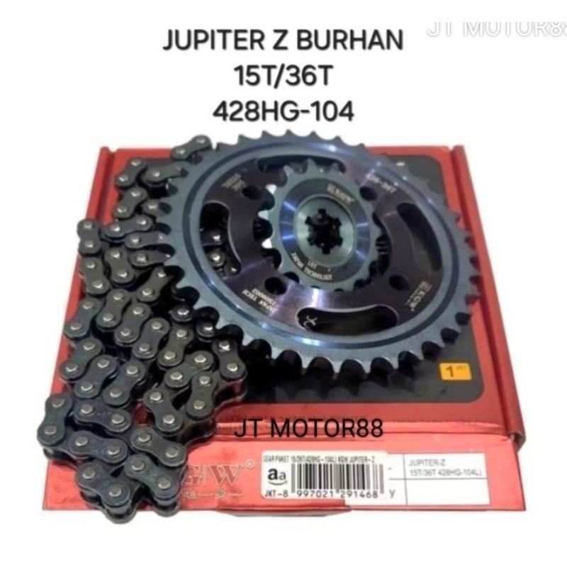 ชุดโซ่ชุดเกียร์ COMPLETE JUPITER Z BURHAN 15T 36T 428HG 104