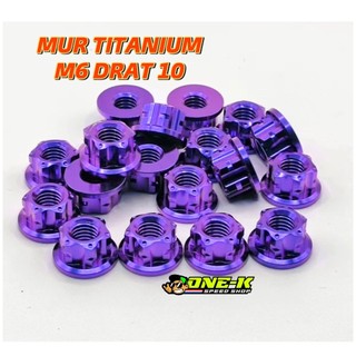 MUR TITANIUM BOLONG  DRAT 10 M6 ORIGINAL OPEN NUT