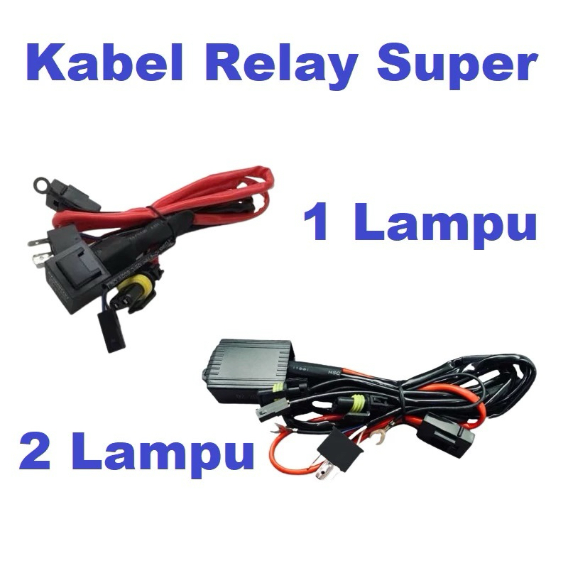 Super Relay Cable HID Projector Bilined Projector LED Car Motorcycle H4 1 โคมไฟและ 2 ไฟ