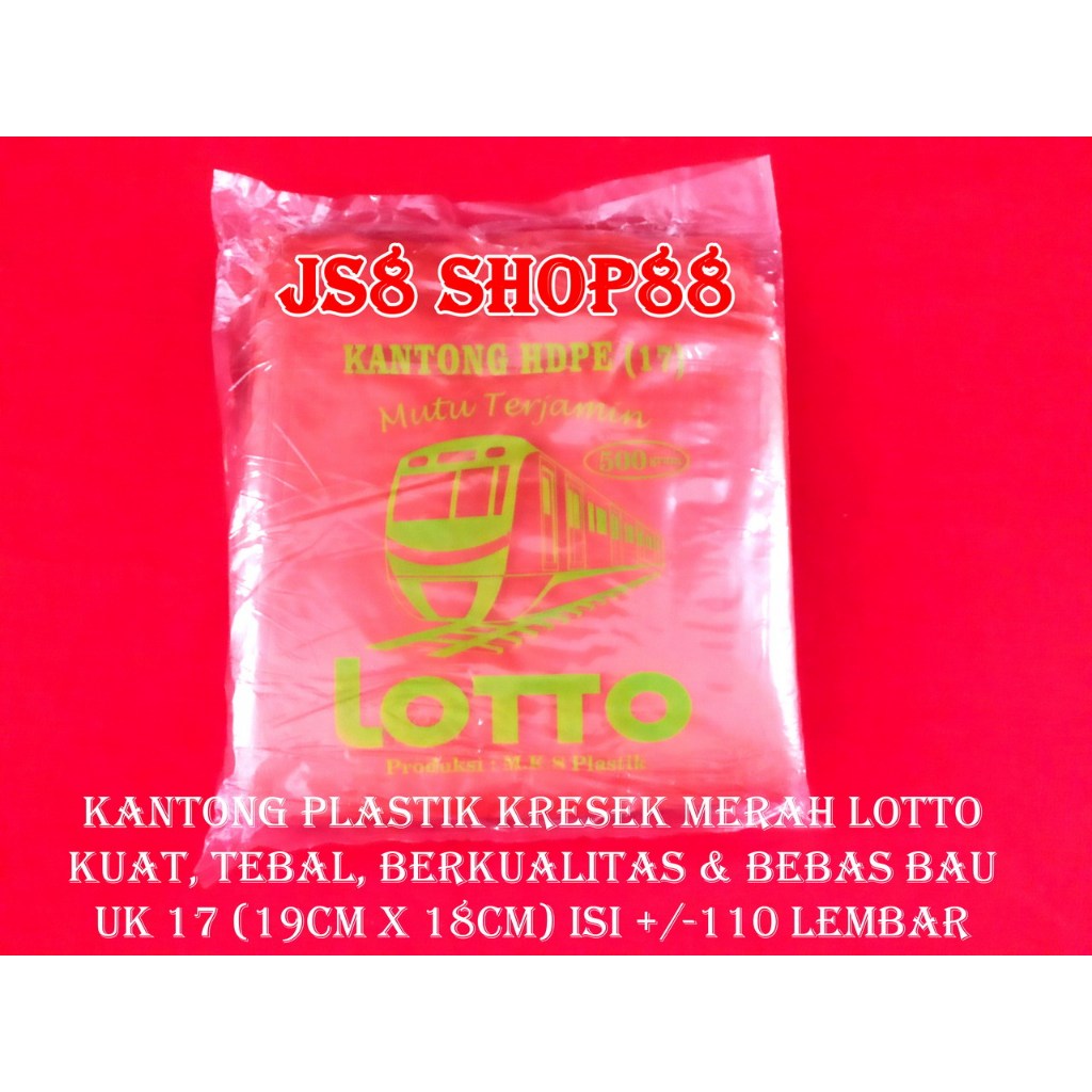 MERAH HD กระเป๋าพลาสติกนมสีขาวสีแดง DOP สีดํา 17 24 28 35 40 50 ของแท้ 100% LOTTO STRONG THICK