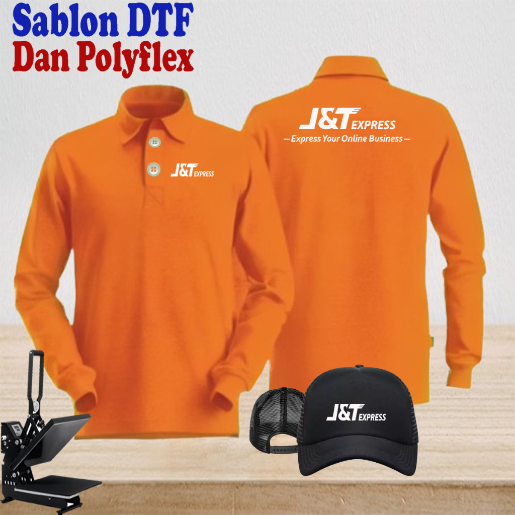 Bonus Hat Poloshirt เสื้อยืดสําหรับผู้ใหญ่ผู้ชายและผู้หญิง JNT Express เสื้อแขนยาวคอปก