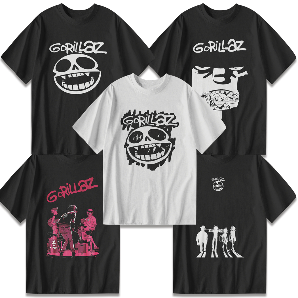 กอริลลา | GORILLAZ VIRTUAL ALTERNATIVE BAND เสื้อยืด REGULAR GRAPHIC DISTRO MUSIC ผ้าฝ้าย Unisex 24s