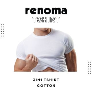 Kaos Dalam Renoma Tshirt Round Neck Pria Renoma 3in1 - Putih isi 3 RPR 713