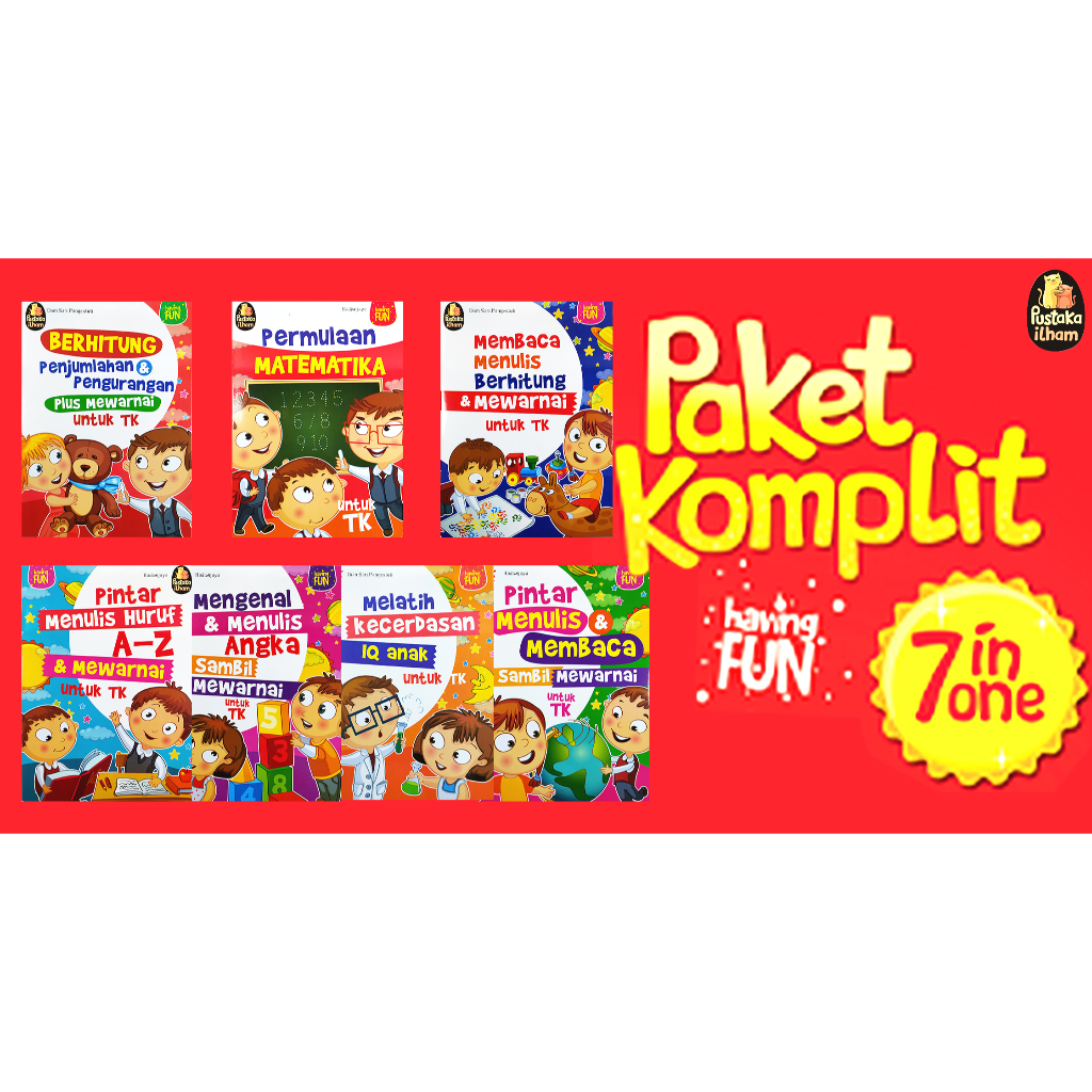 แพ็คเกจ HAVING FUN 7 IN 1 สําหรับ KINDERGARTEN & PAUD (CONTAINS 7 เล่ม)