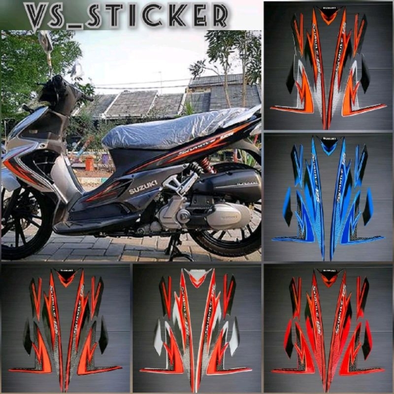 MERAH STANDARD STRIPING LIST สําหรับ SUZUKI SKYWAVE SKY WAVE 2008 2009 SILVER BLACK RED BLUE SILVER
