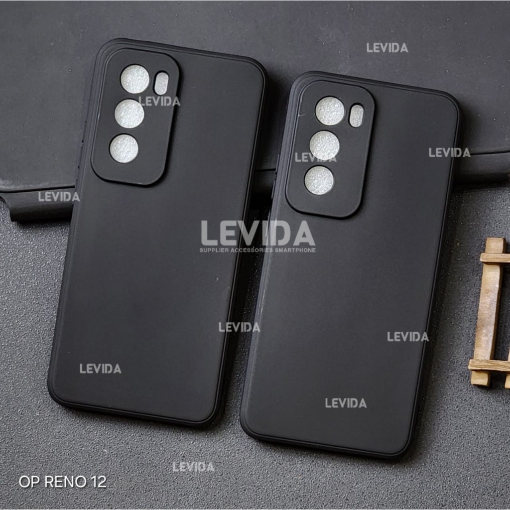 Oppo Reno 12 5G Oppo Reno 12 Pro 5G Softcase Macaron Square Black / Case Square Black Edge Case Oppo