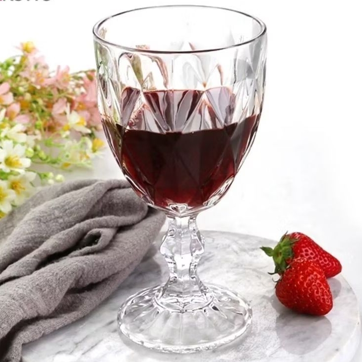 6 ชิ้นนําเข้า THICK CRYSTAL GLASS CUPS LUXURY CRYSTAL GLASS FOOT CUPS