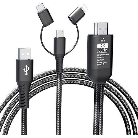 แสงเป็นสาย HDMI อะแดปเตอร์ HDMI สําหรับโทรศัพท์ทีวีไปยังอะแดปเตอร์ทีวี 3 ใน 1/โทรศัพท์ไปยัง HDMI TV 
