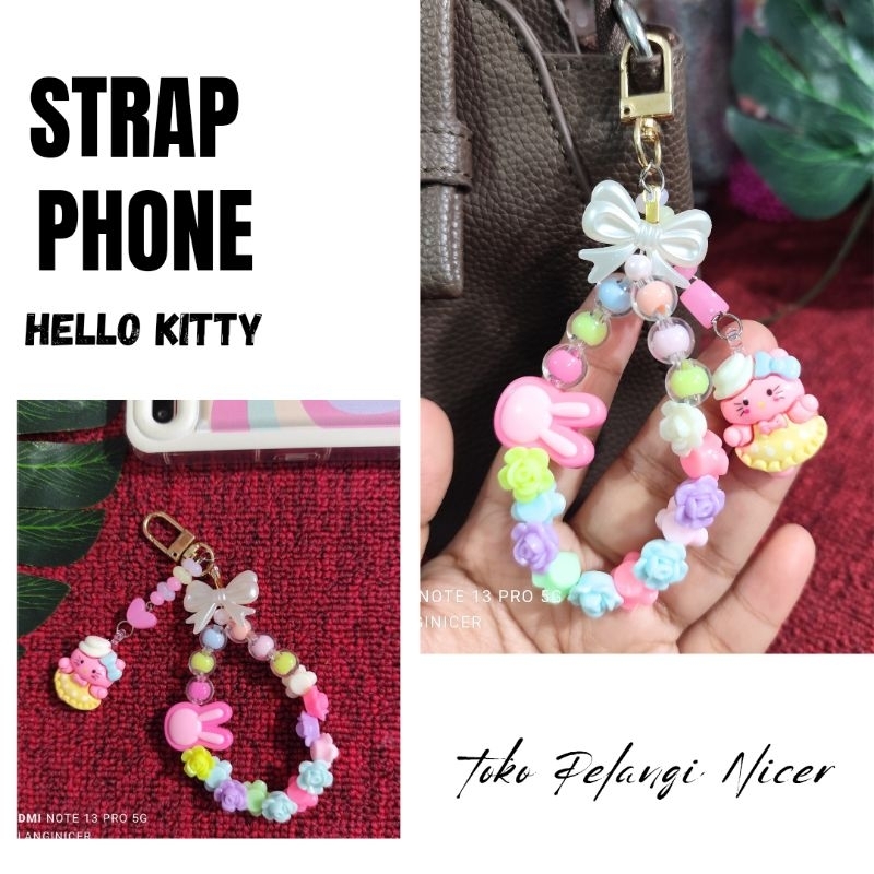HP GANTUNGAN Hello Kitty Sanrio Phone Strap - Pumpkin Candy Phone Strap - Phone Toy/Bag Keychain