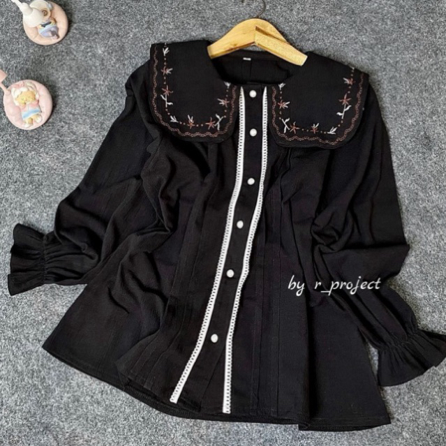 LINEN CRINKLE พรีเมี่ยม | 5L XXXL XXL XL LMS | เสื้อปักลายจัมโบ้ | EVALINA EMBROIDERY โดย R_PROJECT