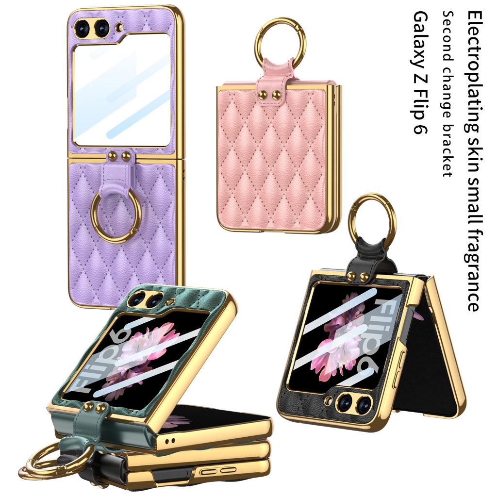 SAMSUNG GALAXY Z FLIP 6 FLIP6 GKK หนังพร้อมเคสวงแหวน