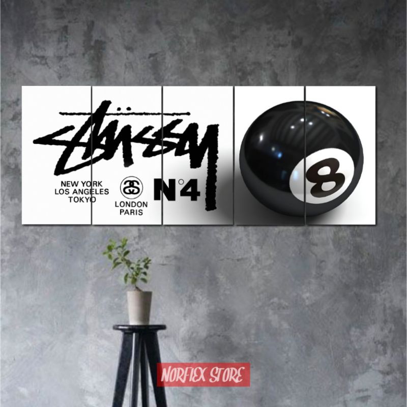 Hiasan DINDING KAYU Room โปสเตอร์แขวนผนัง ตราไม้ streetwear Stussy 1 ชุด - ตกแต่งผนัง
