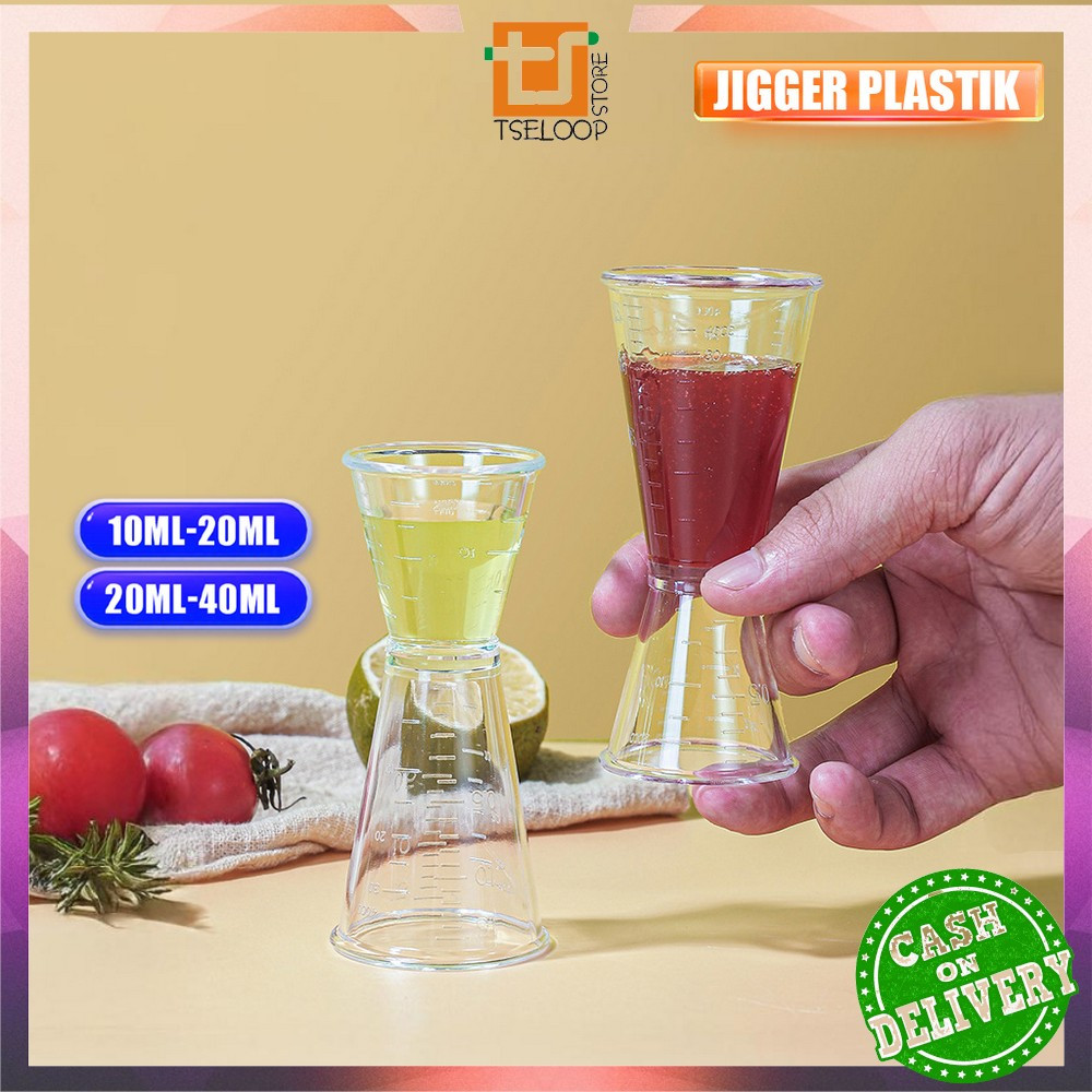 OFM-C1163 ถ้วย Jigger โปร่งใส 10/20ml 20/40ml ถ้วยตวง / พลาสติก Jigger ถ้วยตวงพลาสติกอเนกประสงค์