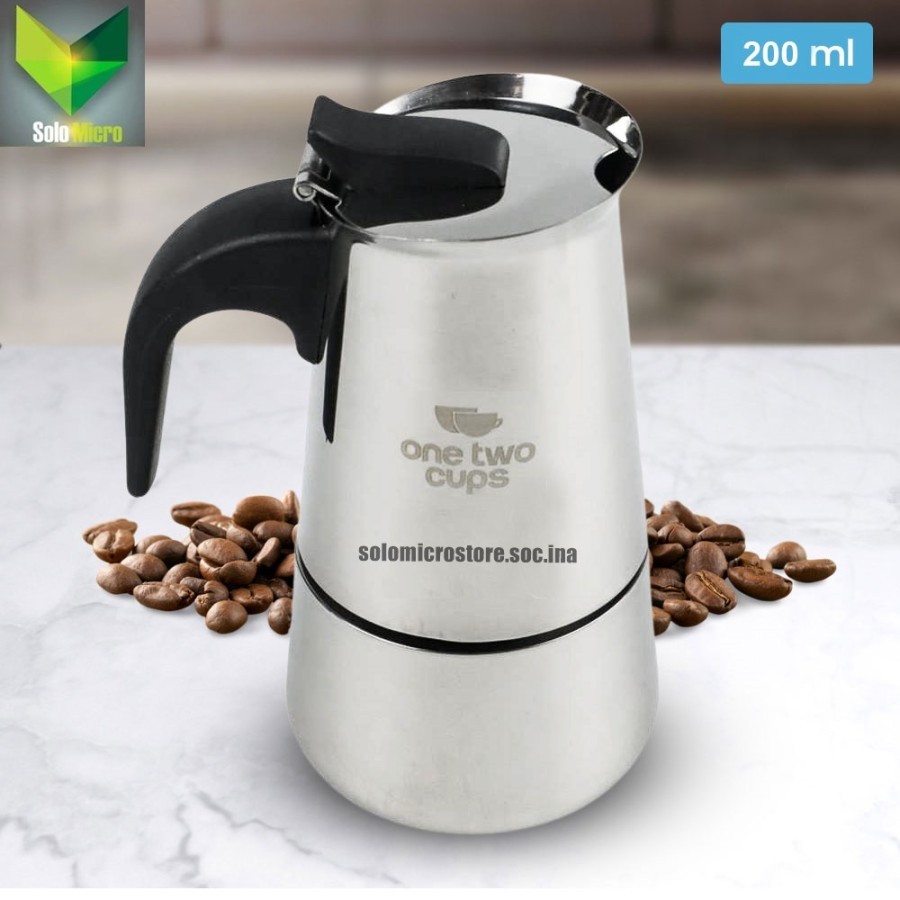 หนึ่งสองถ้วย Moka Pot เครื่องชงกาแฟเอสเปรสโซเตาตั้งพื้น 2 ถ้วย 100m-450ml Z21