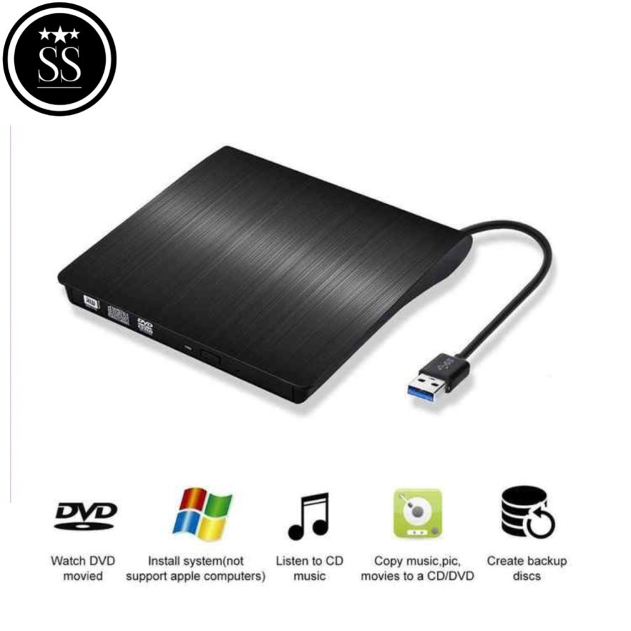 USB 3.0 Slim External DVD RW CD Writer Drive Burner Reader Player