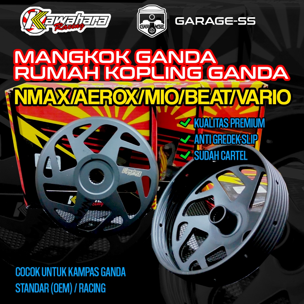 DOUBLE CRANK BOWL KAWAHARA AEROX 155 ใหม่ NMAX MIO M3 BEAT FI SCOOPY VARIO 125/150 GT 125 XRIDE FINO