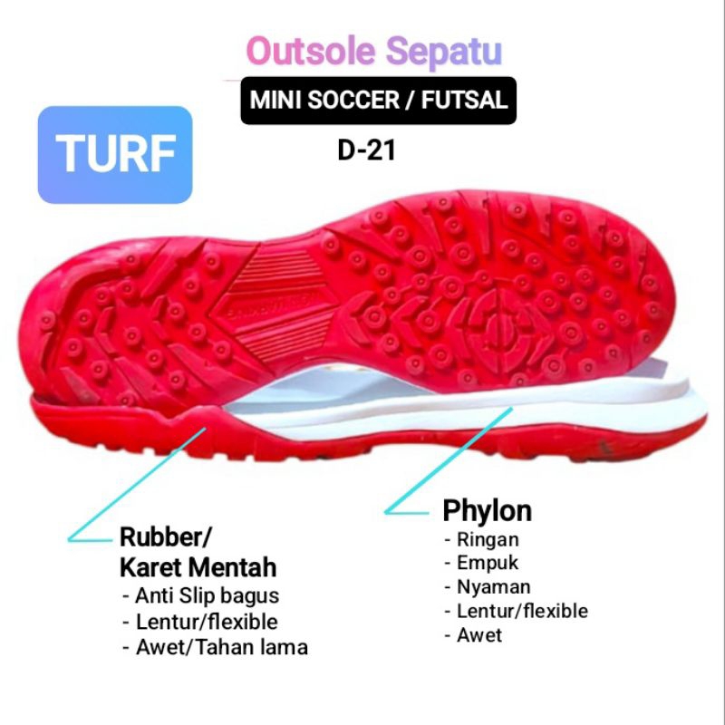ดี-21 & ONE แรก!!! สารภาพ! รองเท้า Grigi TURF พื้นรองเท้าสําหรับ MINI SOCCER & FUTSAL (วัสดุ: ฟีลอน + หมากฝรั่งยาง)