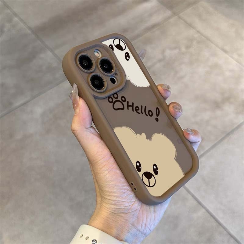 YX112 กรณีปลอกสีน้ําตาล Connie Softcase hp ใช้งานร่วมกับ IPHONE 7G 8G PLUS X XS MAX XR 11 12 13 14 1