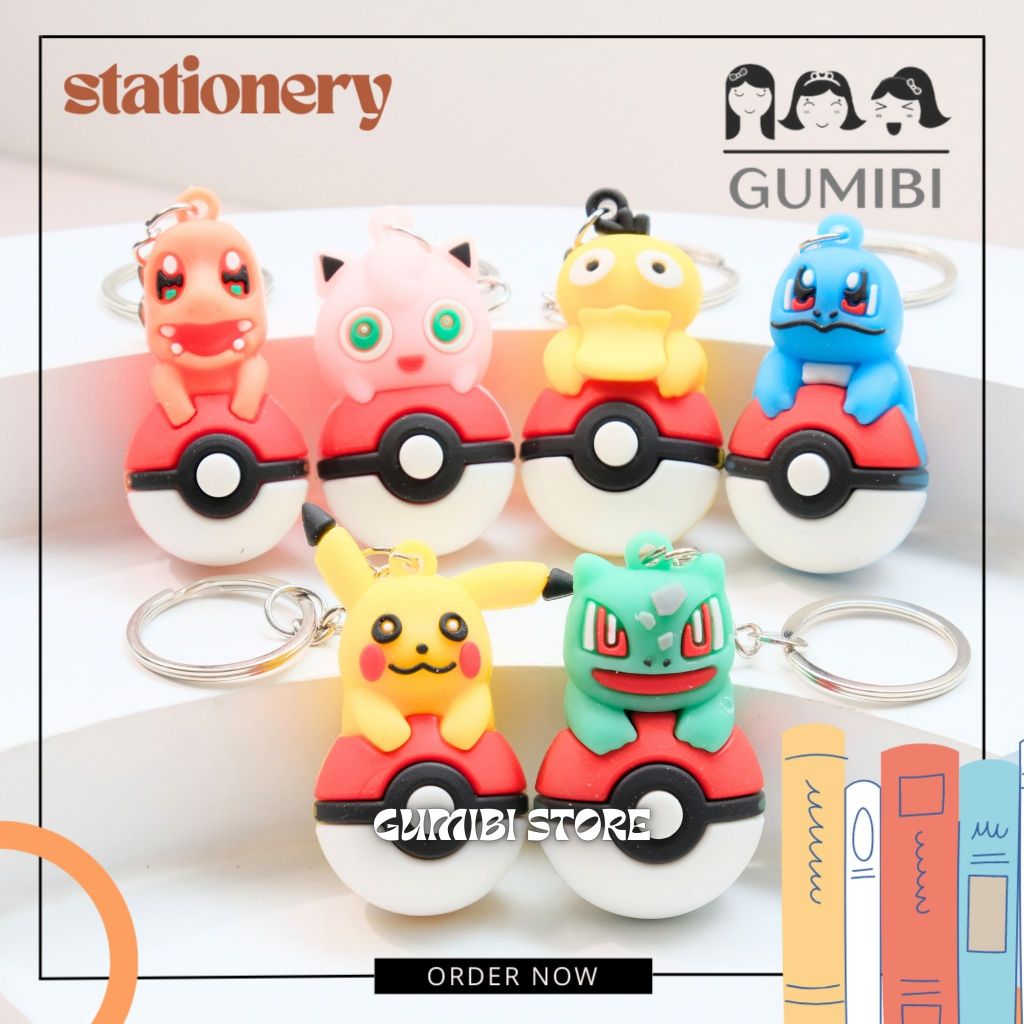 GANTUNGAN POKEMON GO BALL KEYCHAIN POKEMON GO PIKACHU RAICHU GO POKEMON น่ารัก GUMIBI STORE