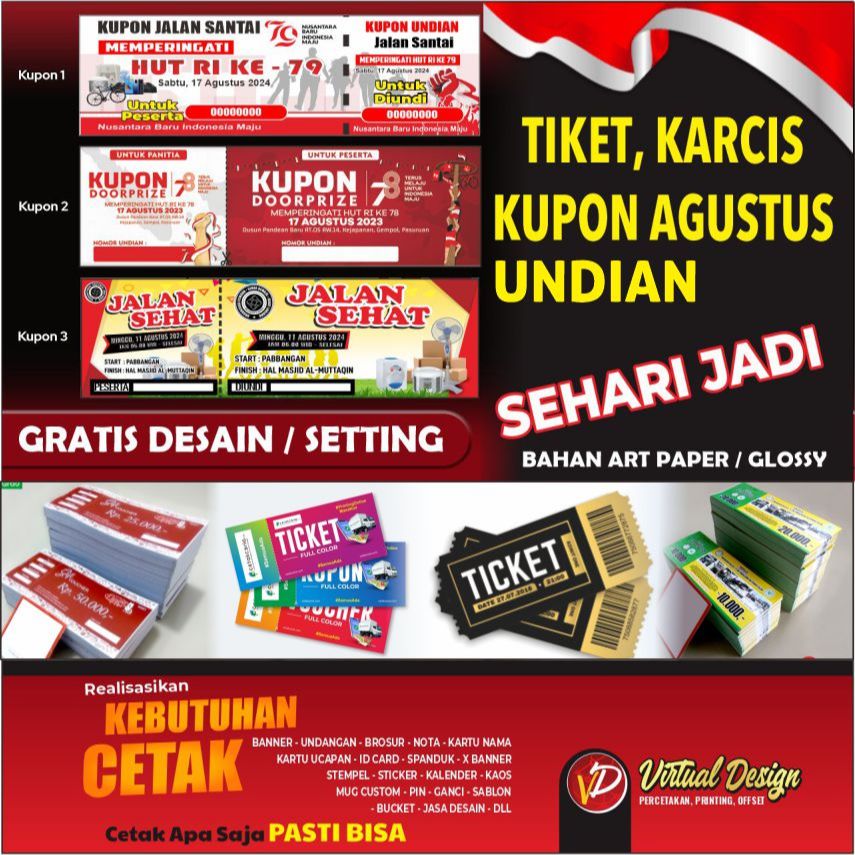 (ออกแบบฟรี) ART PAPER LOTTERY COUPON / PARKING TICKET / HEALTHY WALKING COUPON / TORN TICKET / EVENT