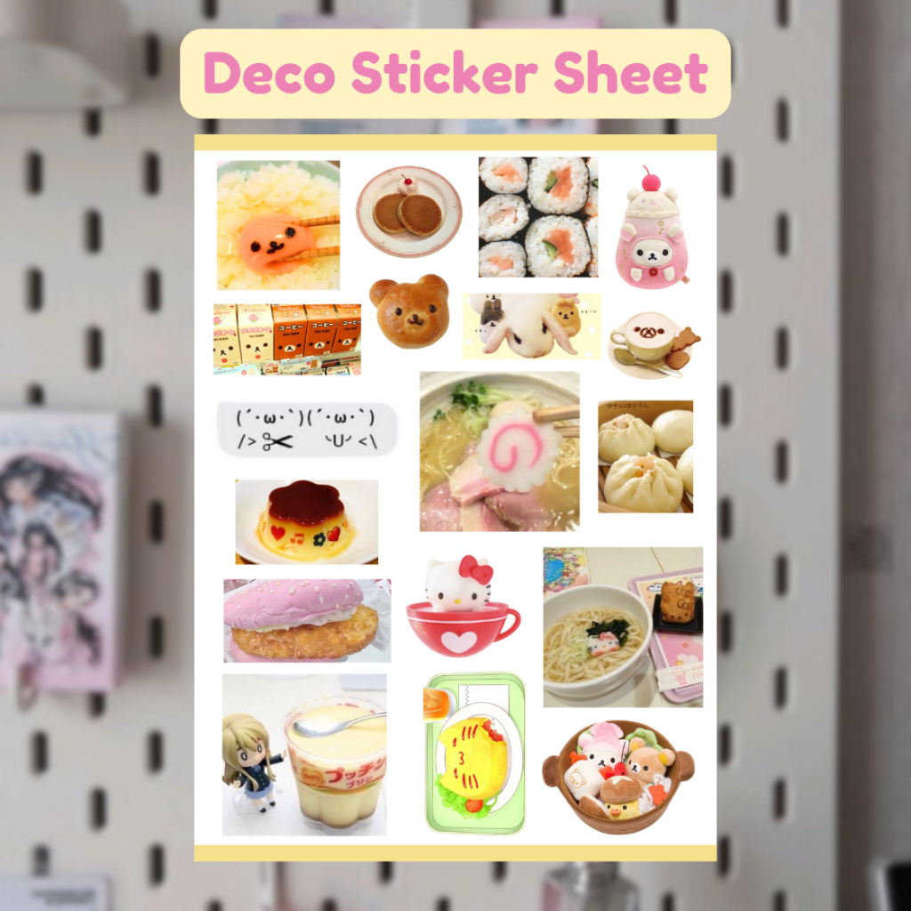 แผ่นสติ๊กเกอร์ DECO น่ารัก / น่ารัก KAWAII DECO สติ๊กเกอร์ SCRAPBOOK VINTAGE RETRO ATESTHETIC สําหรับ JOURNALING