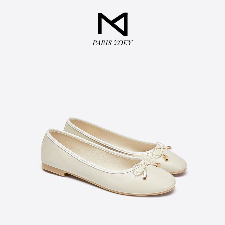 Paris Zoey Round Milk White Flat Shoes PZX282343