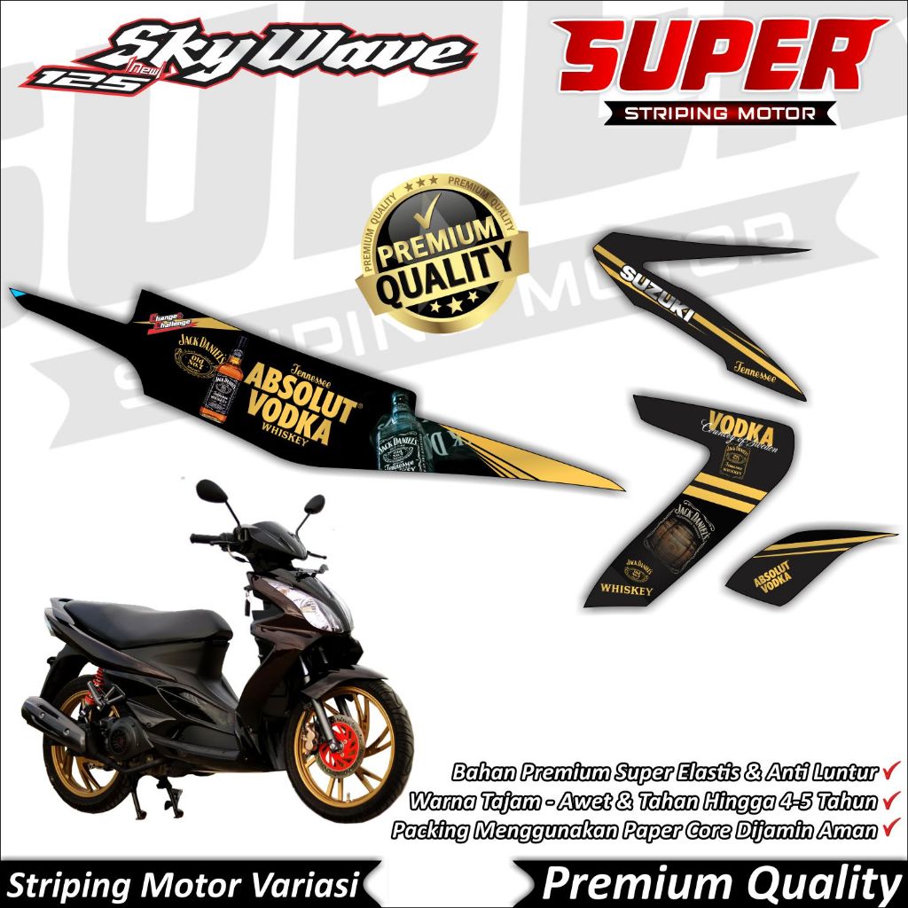 สติ๊กเกอร์ SKYWAVE สุดเท่ Skywave Striping Suzuki SKYWAVE Jack Daniel Striping
