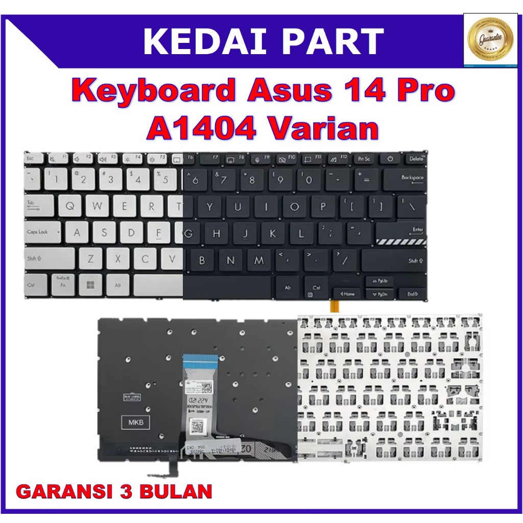 Asus Vivobook 14 Pro A1404 A1402 A1402Z A1402ZA ADOL14Z D1402 F1402 X1403ZA สีดําเงิน Backlight Back