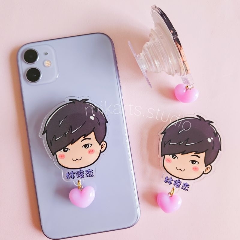 คุณภาพระดับพรีเมียม JJ Lin อะคริลิค Popsocket, JJ Lin Character Popsocket, Lin Jun Jie, Popsocket โป