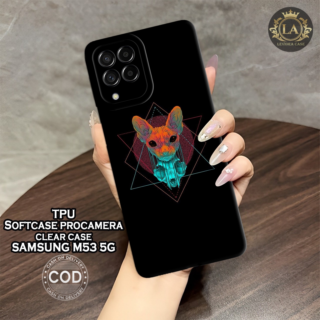 HP เคส Samsung Galaxy M53 5G ใหม่ล่าสุด - เคส Leviora - เคสแฟชั่นสีดํา - Samsung Galaxy M53 5G Softc