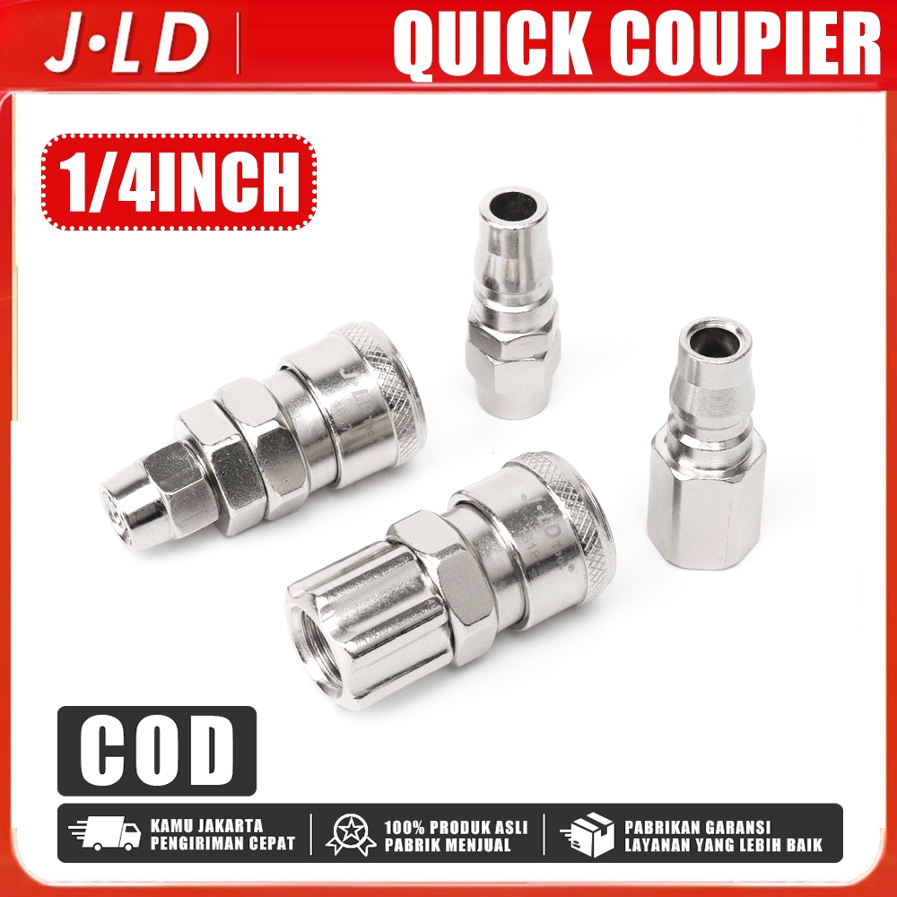 JLD Quick Coupler Connector การเชื่อมต่อท่อข้อต่อ 1/4 นิ้ว (PP20+SP20 / PF20+SF20)