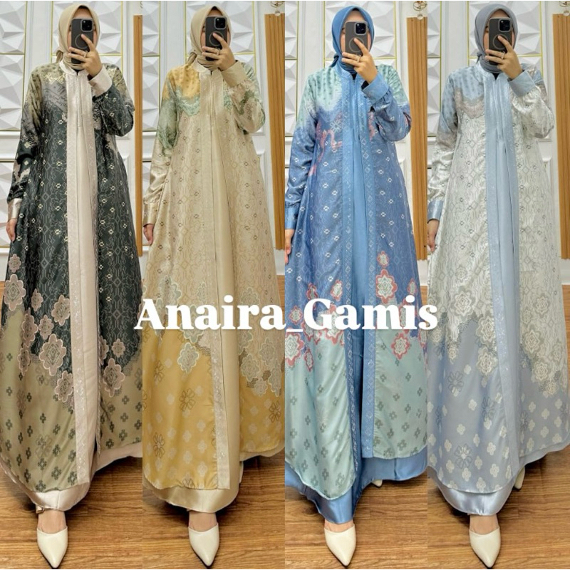 Anaira Gamis // Gamis Premium Silk with Satin Combine // Gamis เลื่อมล่าสุด // Gamis // Gamis ล่าสุด