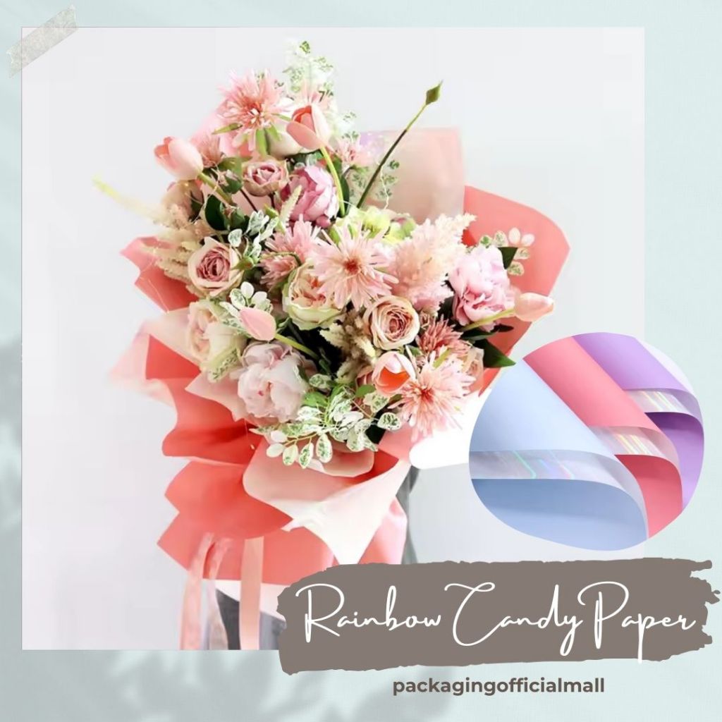 RAINBOW CANDY PAPER CELLOPHANE / กระดาษดอกไม้ / กระดาษ BOUQUET / WRAPPING WRAPPER