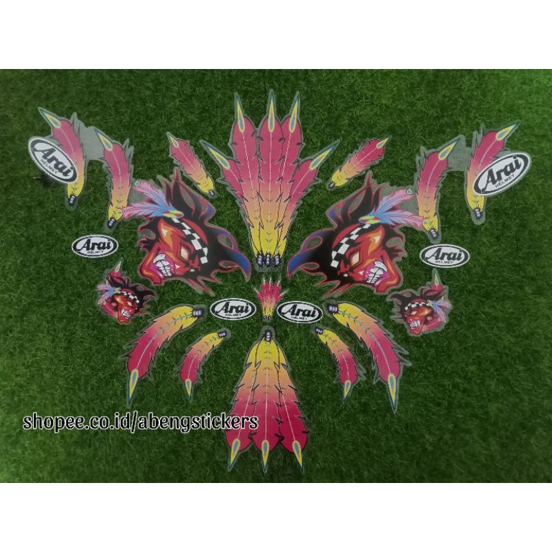 สติ๊กเกอร์แถบกันแสง MIO SPORTY CUSTOM ARAI RUSSELL ครึ่งใบ