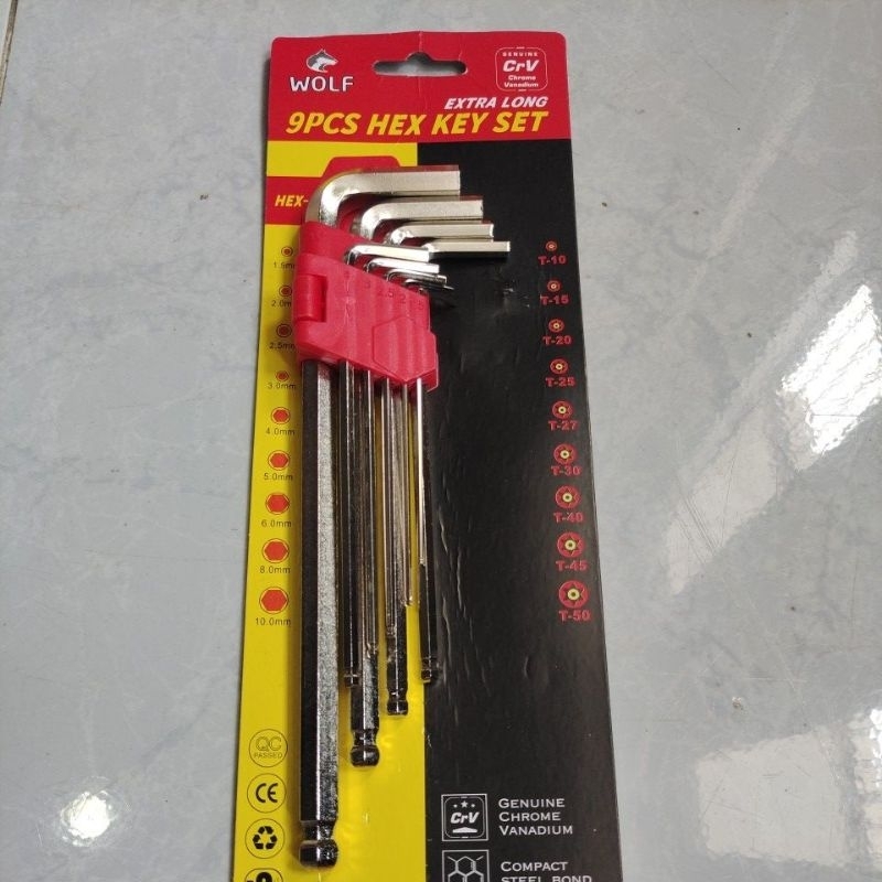 ชุดกุญแจ WOLF L 9 ชิ้น BALLPOINT ชุดกุญแจยาวพิเศษ / L 9 ชิ้น WOLF BALLPOINT ยาวพิเศษ