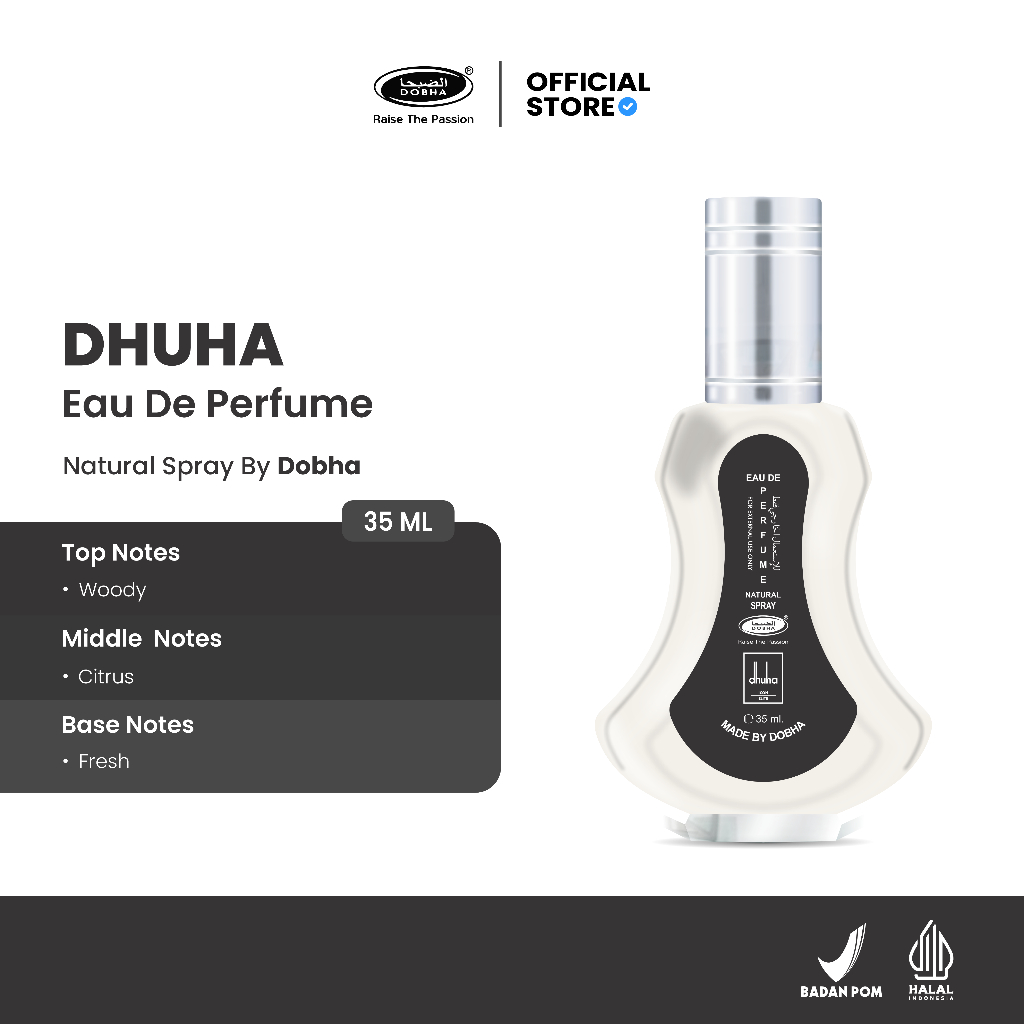 Dobeha Perfume DHUHA - BPOM Halal Perfume for Men, Fragrant & Fresh, Long-Lasting