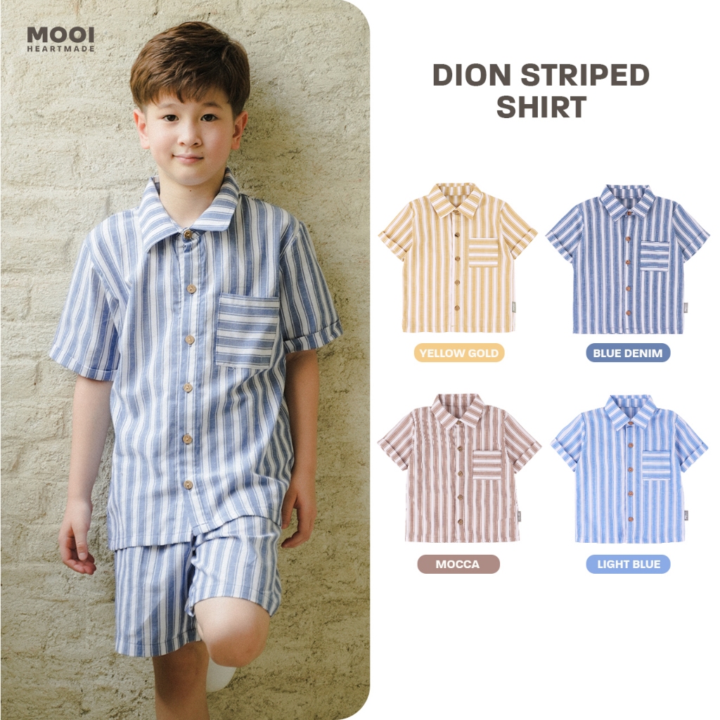 Kemeja Mooi เสื้อเชิ้ตเด็กชาย Dion เสื้อเชิ้ตลาย