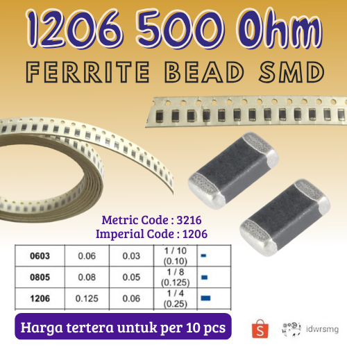 10 ชิ้นความต้านทาน 500 โอห์ม 1206 smd 3216 ชิป Ferrite ลูกปัด Inductor smd