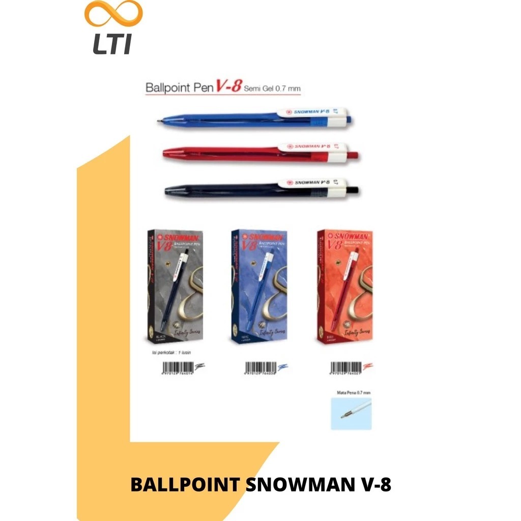 ปากกาลูกลื่น Snowman V8 ล่าสุด Snowman Fine Point Pen / PCS - CHEAP