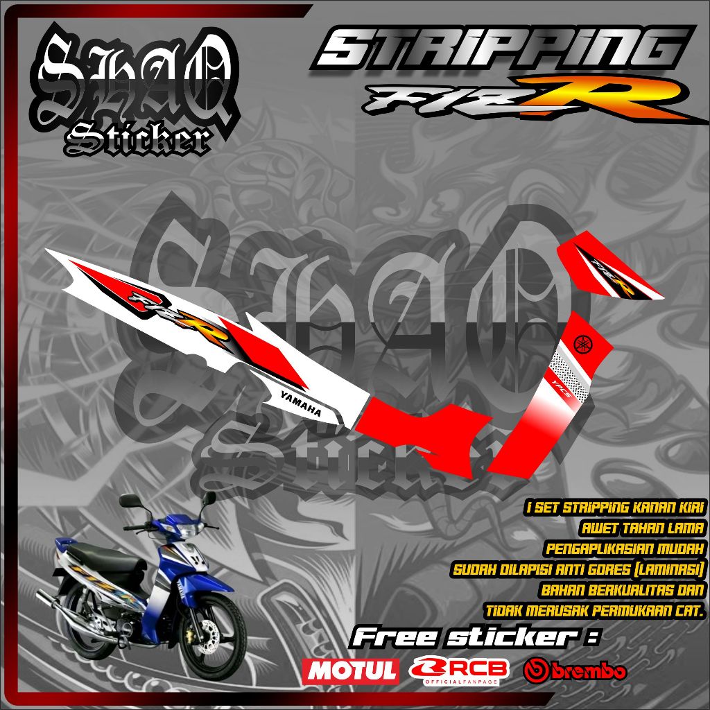 สติ๊กเกอร์มอเตอร์ไซค์ Striping List Yamaha F1ZR fizr fiz r f1 zr 2000 2001, สติ๊กเกอร์มอเตอร์ไซค์ ST